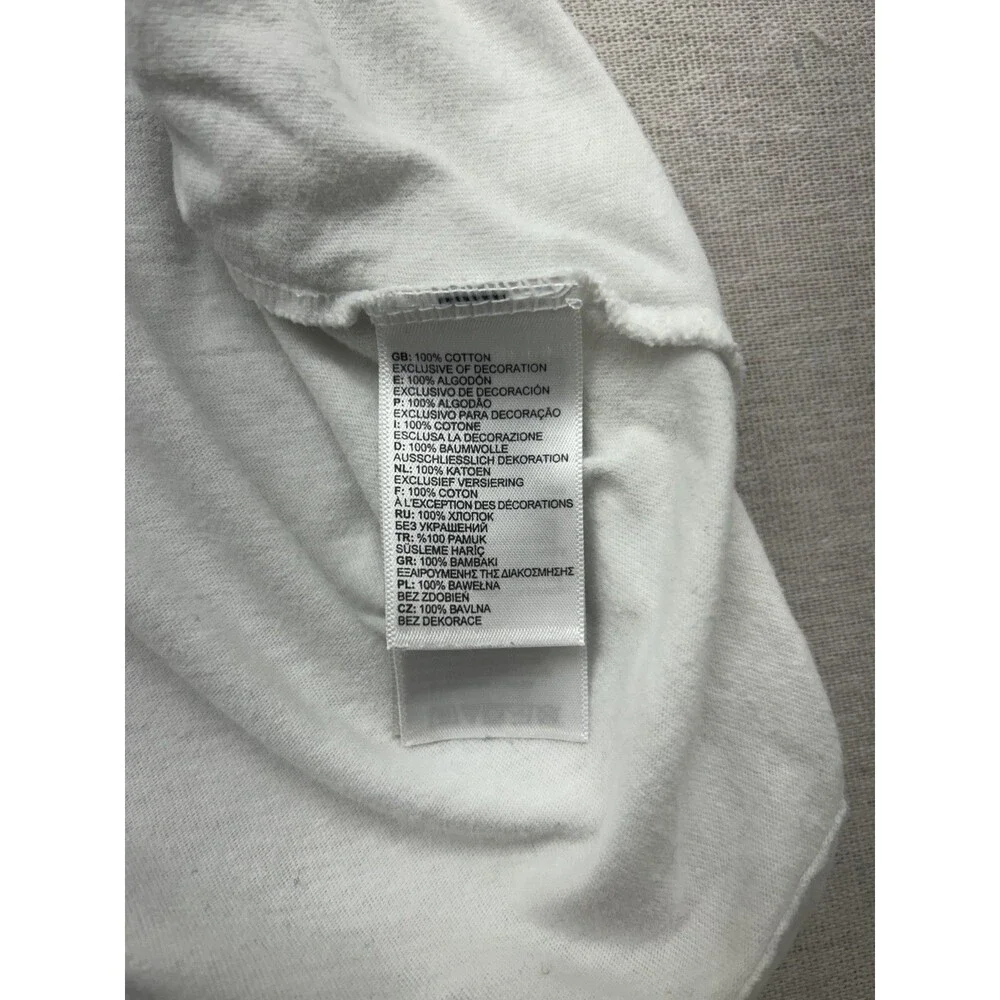 The North Face Mens White Short Sleeve T-Shirt Size Medium Red Front & Back Logo